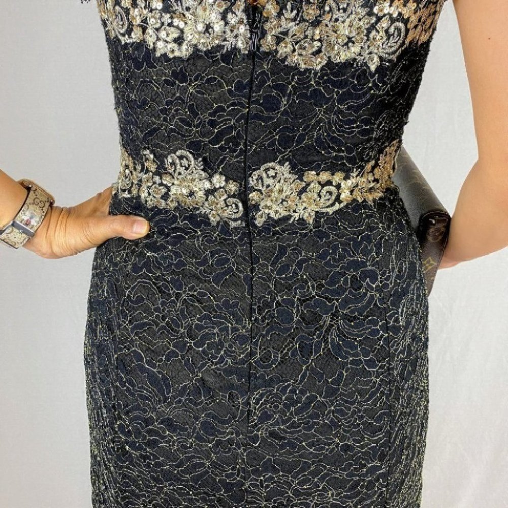 Marchesa Notte Gilded Gold Strapless Gown $1395 - Picture 7 of 10